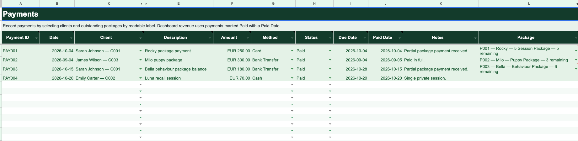 Payments
